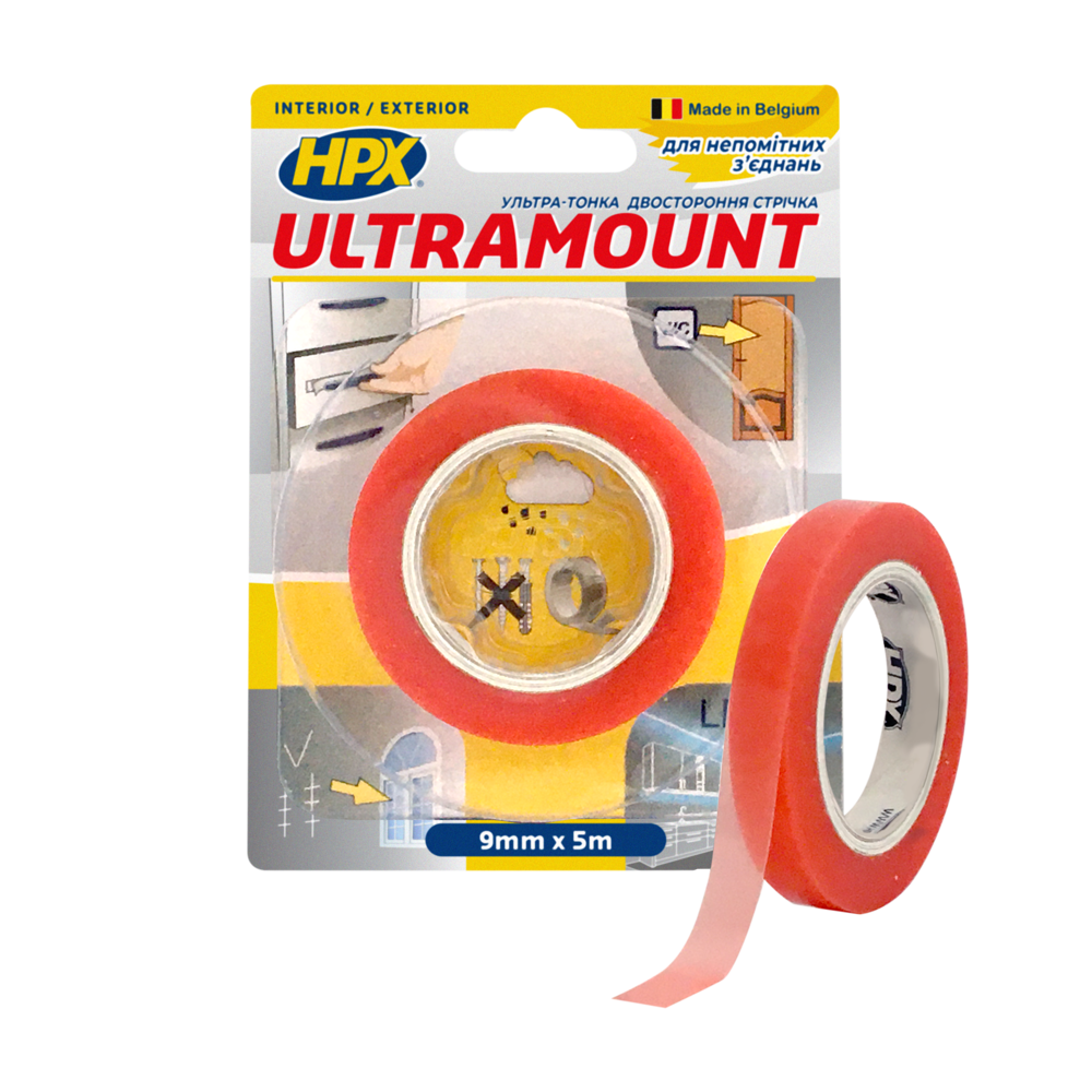 Двостороння стрічка ULTRA MOUNT 9мм x 5м прозора