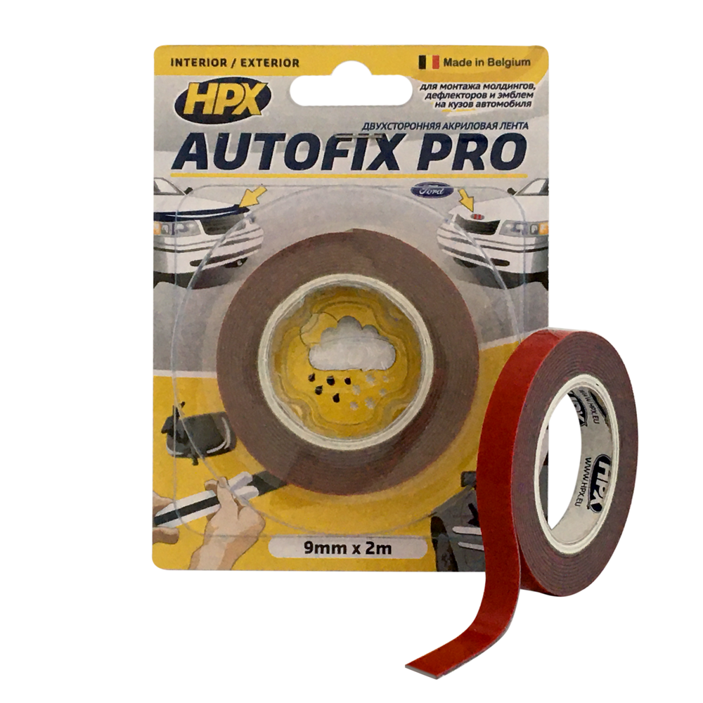 Двостороння стрічка AUTOFIX PRO 9мм x 2м сіра