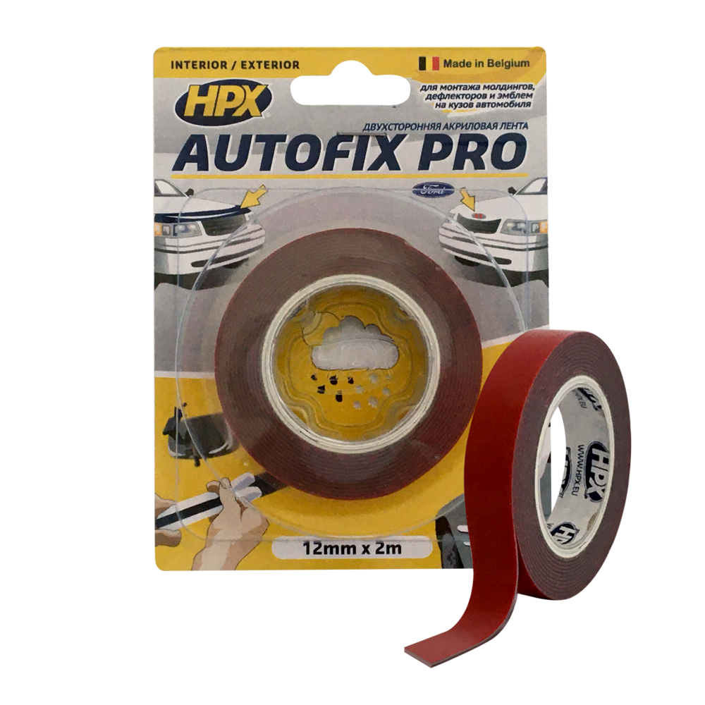 Двостороння стрічка AUTOFIX PRO 12мм x 2м сіра