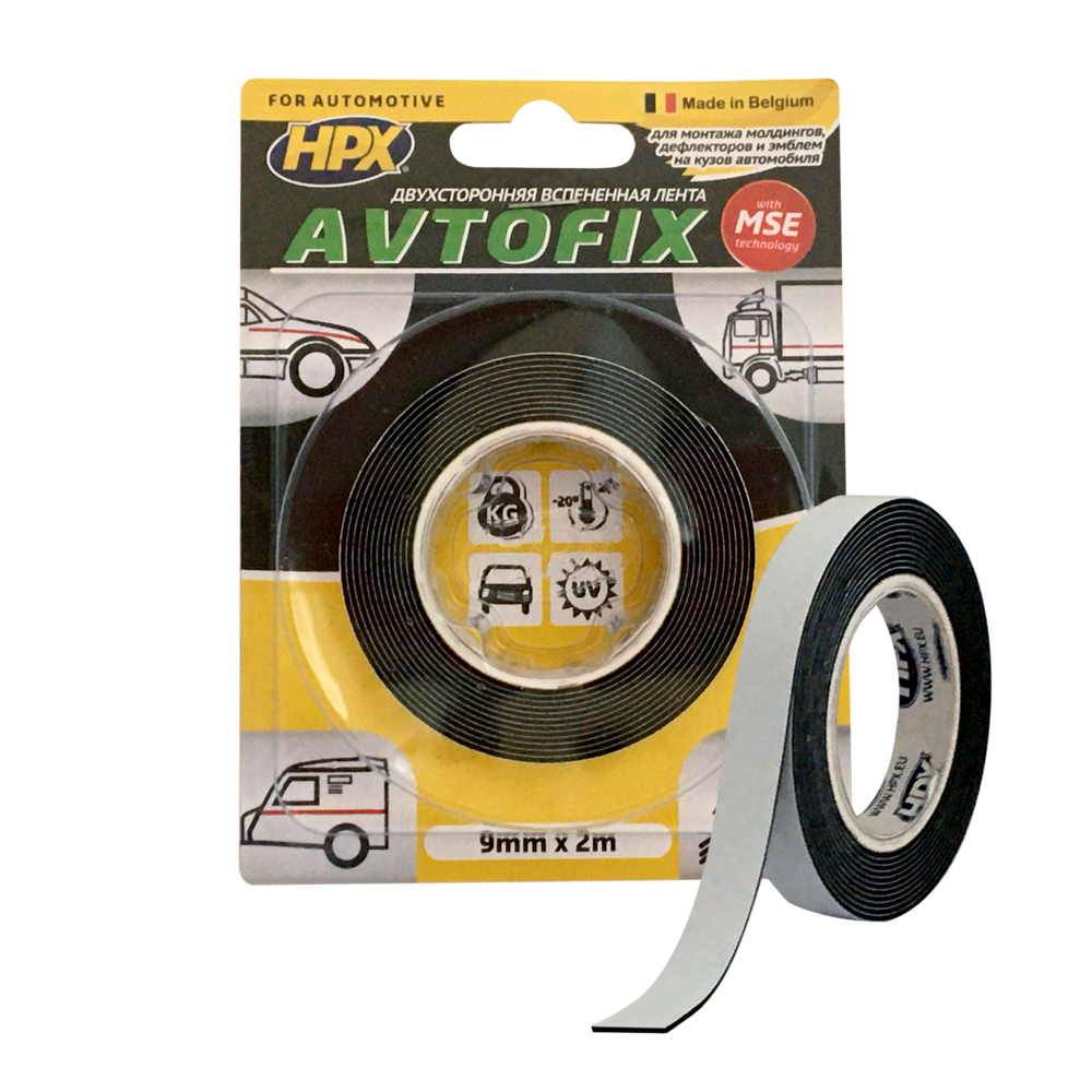 Двостороння стрічка AUTOFIX MSE 6мм x 2м чорна