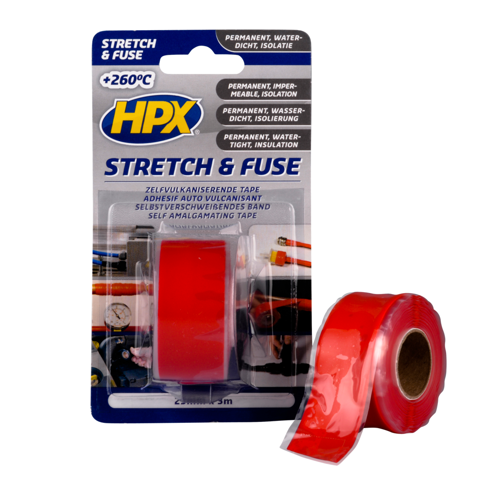 Самовулканізуюча стрічка Stretch&Fuse 25мм х 3м червона