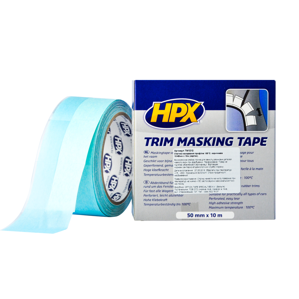 Малярська стрічка TRIM MASKING TAPE 10мм х 10м біло-кремова