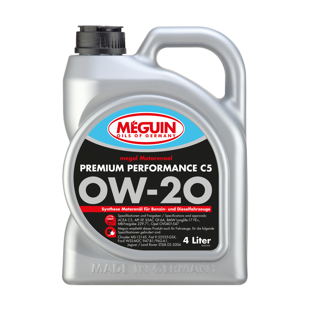 Моторна олива Meguin Premium Performance SAE 0W-20 - 4л