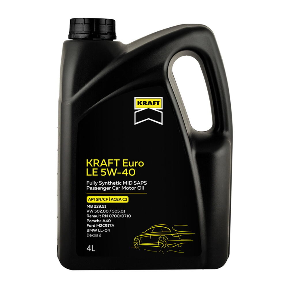 Масло моторне KRAFT Euro LE 5W-40, 4л (708436)