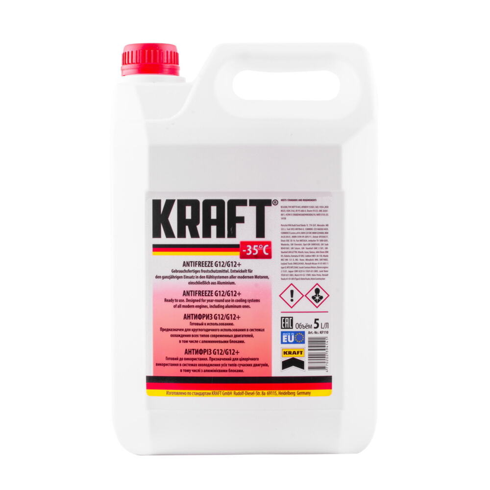 Антифриз G12 Червоний G12 / G12 -35 KRAFT (5л) (KF110)