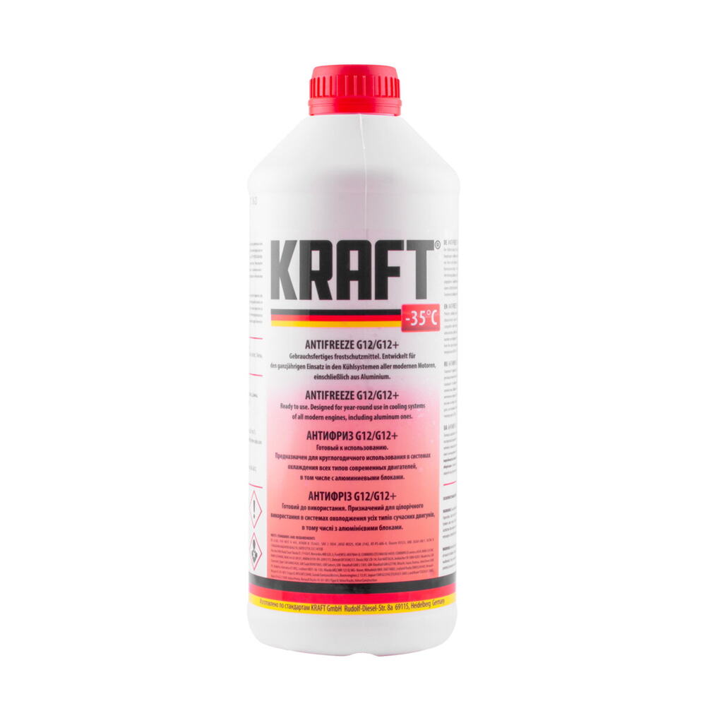 Антифриз G12 Червоний G12 / G12 -35 KRAFT (1,5 л) ( KF109)